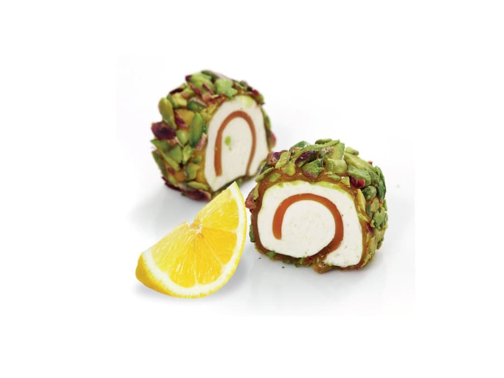 Lokum Sultan aromatisé au citron et enrobé de pistaches