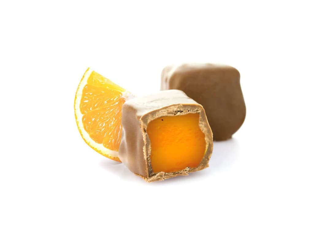Lokoum enrobé de chocolat à l’arôme d’orange