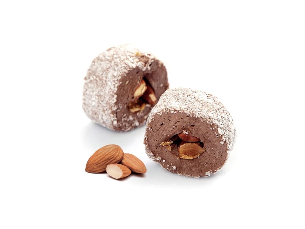 Lokoum Sultan aux amandes et au cacao enrobé de noix de coco
