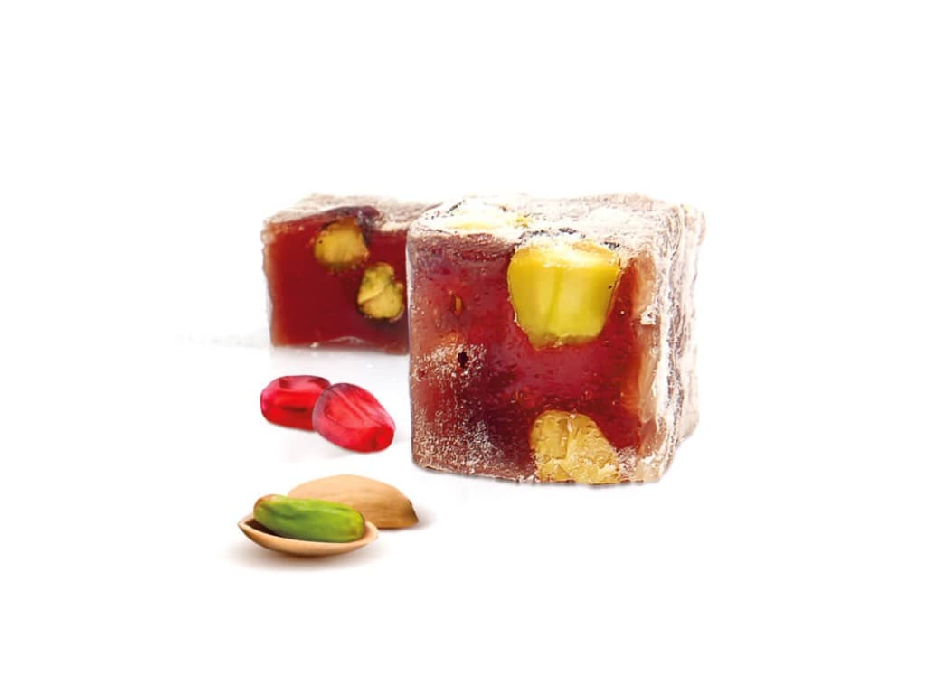 Lokoum Sugar doublement torréfié à la pistache et à la grenade