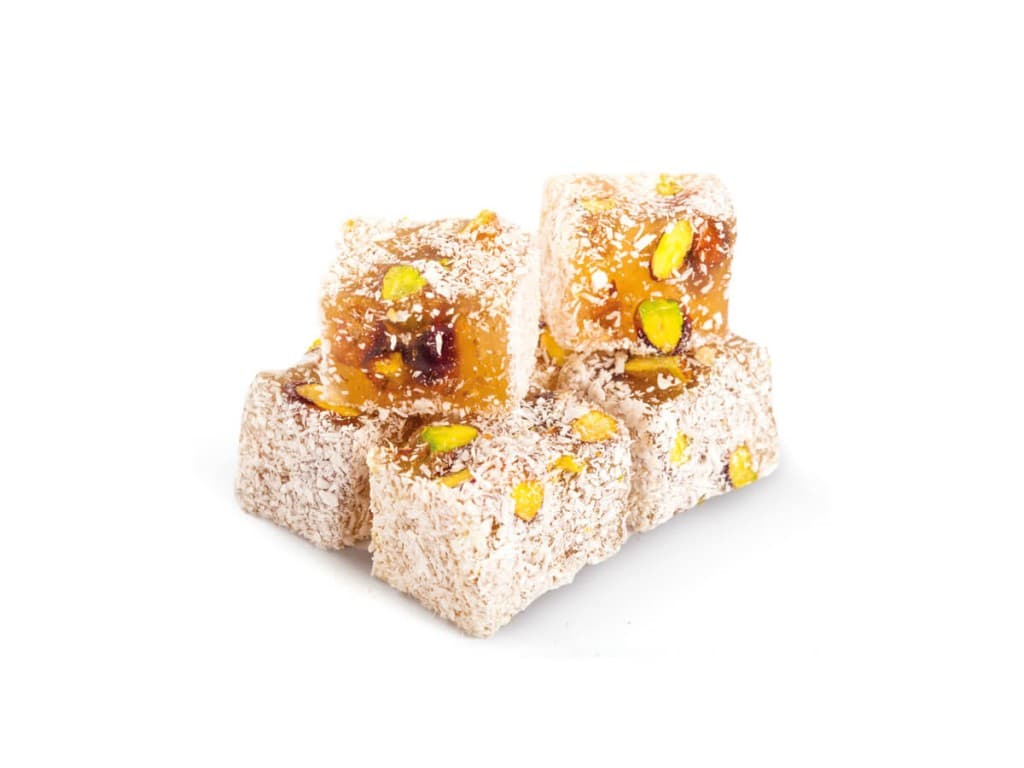 Lokoum classique à la pistache et à la noix de coco