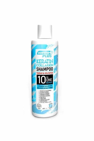 Shampooing sans sel Softto Plus à la kératine et au collagène, 400 ml