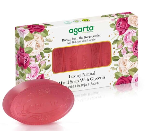 Savon naturel pour les mains Agarta Jardin de roses, 3 × 100 g