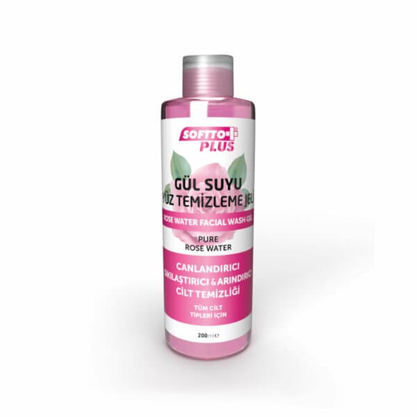 Gel nettoyant visage à l’eau de rose Softto Plus, 200 ml