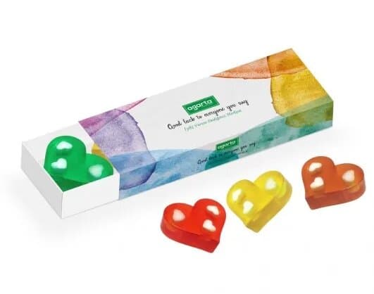Savons naturels Agarta en forme de cœur, 4 × 50 g
