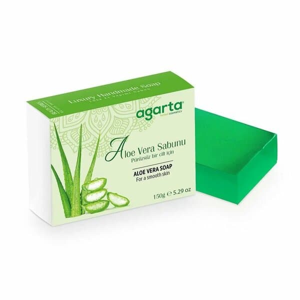 Savon naturel exfoliant Agarta à l’aloe vera et au luffa, 125 g