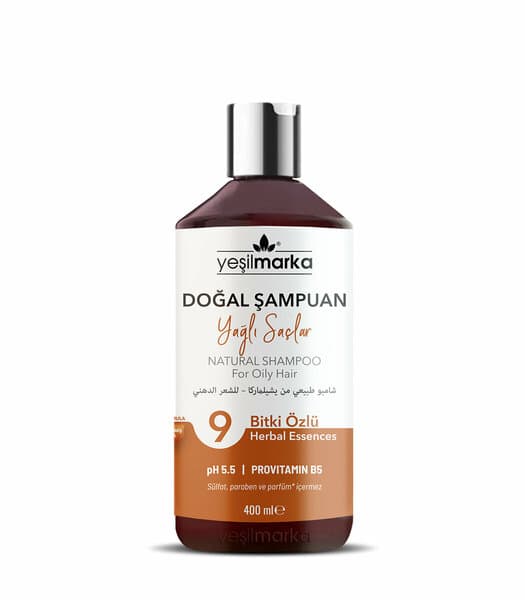 Shampooing naturel Yeşil Marka pour cheveux gras, 400 ml