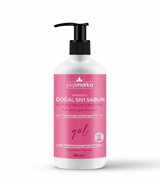 Savon liquide naturel Yeşil Marka à la rose, 400 ml