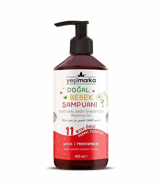 Shampooing pour bébé Yeşil Marka parfum fraise, 400 ml