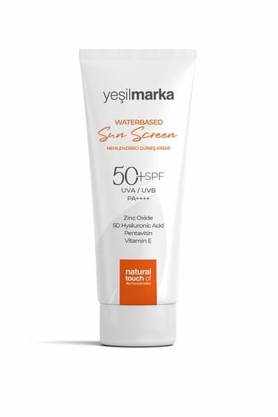 Crème solaire hydratante à base d’eau Yeşil Marka SPF 50, 50 ml