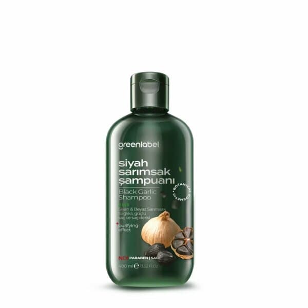 Shampooing Green Label İn 1 blanc & noir sarimsak 400 ml.