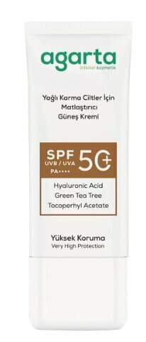 Crème solaire Agarta Naturel solaire gras mixte ciltler pour matlaştirici 50 SPF