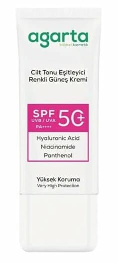 Crème solaire Agarta Naturel solaire cilt tonu eşitleyici teinté 50 SPF