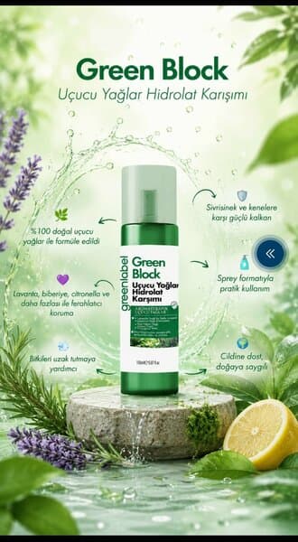 Spray Green Label Naturel essentielle mélange d’huiles et d’hydrolats corps 100 ml