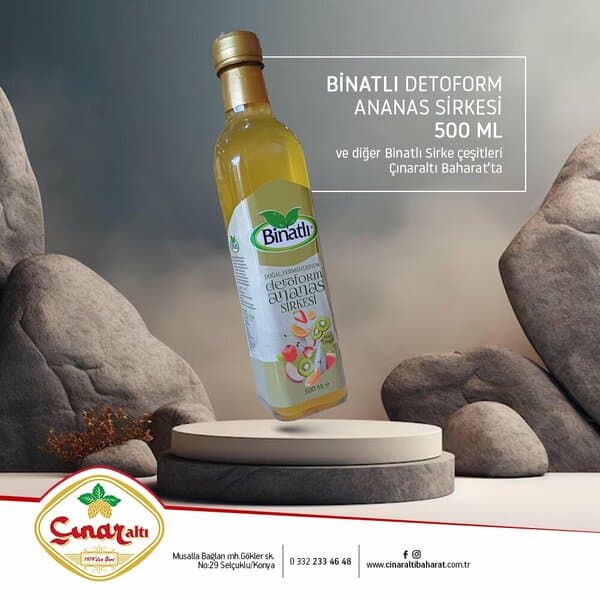 BİNATLI Detoform ananas sirkesi 500 ml