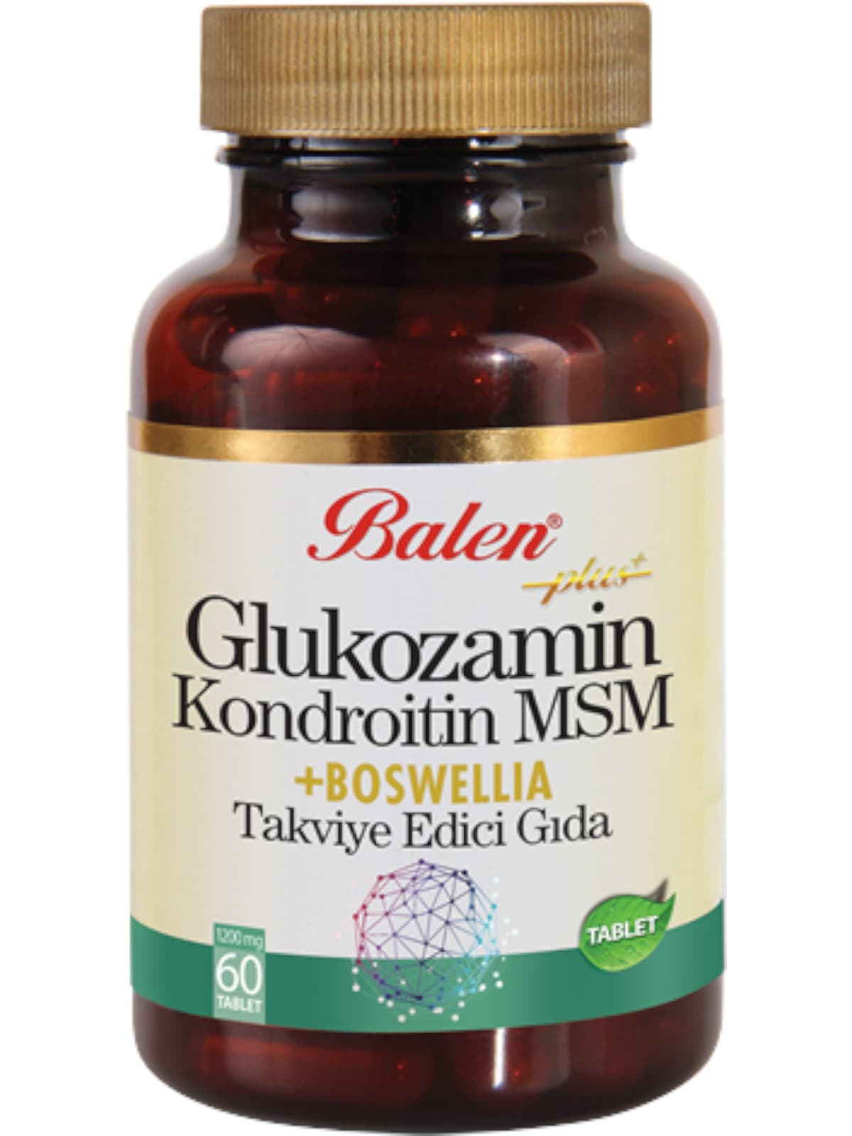 Glucosamine, chondroïtine, MSM et boswellia Balen 1200 mg – 60 comprimés
