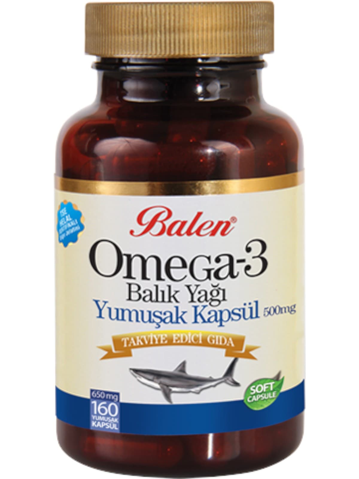 Oméga 3 Balen, huile de poisson 650 mg – 160 capsules molles