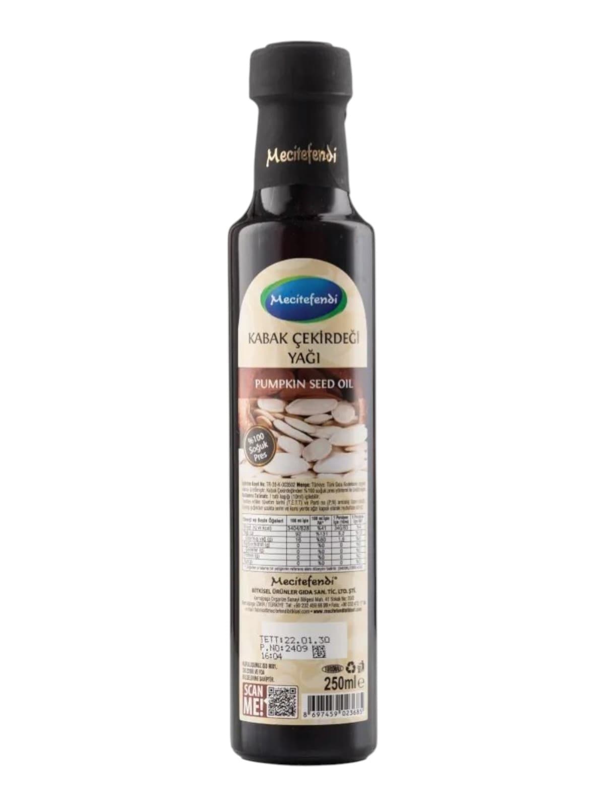 Huile de pépins de courge Mecitefendi, 250 ml